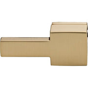 Brushed gold rectangular tank lever with horizontal handle and mounting block.
