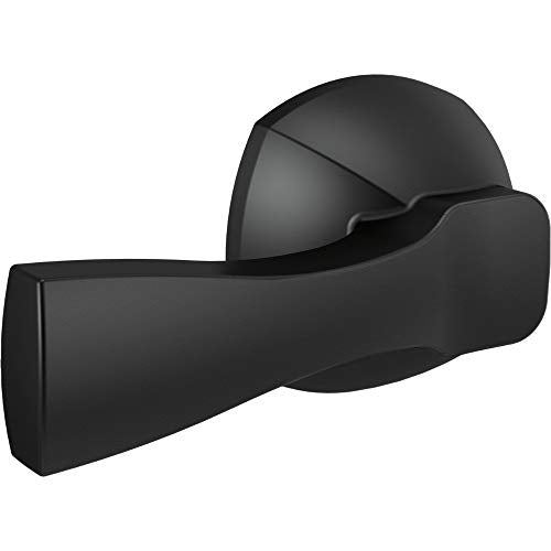 Black Delta Stryke universal tank lever with curved handle and rounded dome-shaped top mounted on cylindrical base.