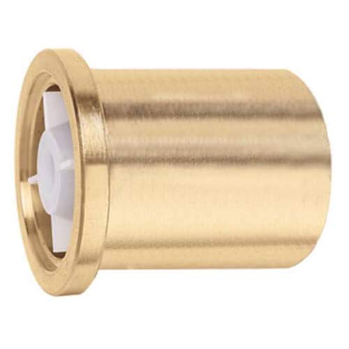 Brass 3/4" sweat fitting with integrated check valve and white internal component.