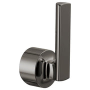 Black Onyx lever handle kit with cylindrical knob and rectangular backplate for pull-down faucet.