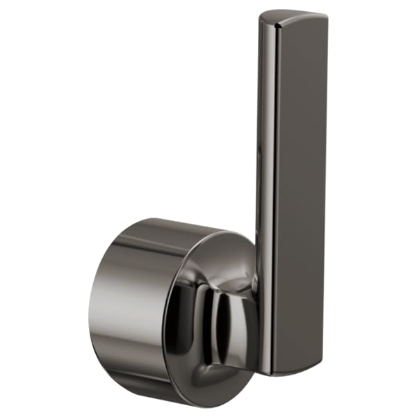 Black Onyx lever handle kit with cylindrical knob and rectangular backplate for pull-down faucet.