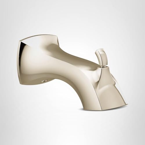 Moen Voss 1/2 Inch Slip Fit Connection Diverter Tub Spout Polished in Polished Nickel - 161955NL