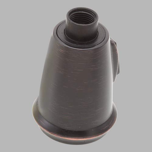 Venetian bronze pull-down kitchen faucet spray head with threaded connection and rubberized grip handle.