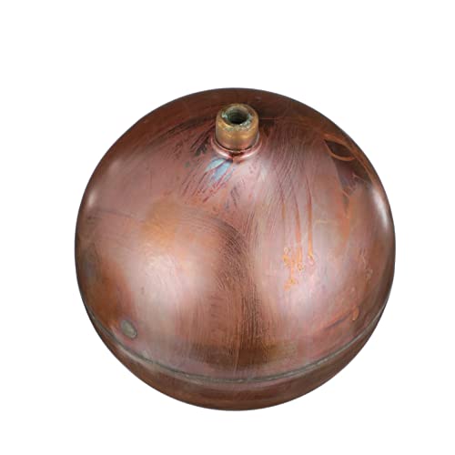 Spherical copper float with brass threaded connection port on top.