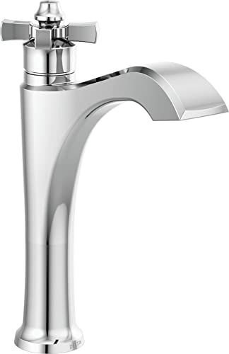 Delta Dorval Single Handle Mid-Height Vessel Bathroom Faucet with Cross Handle