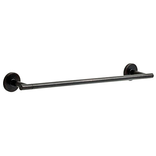 Venetian bronze cylindrical towel bar with round wall-mounted brackets on each end.
