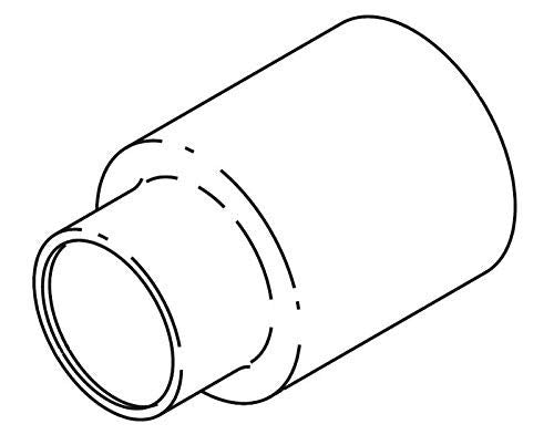 Brushed nickel cylindrical trim sleeve for tub and shower installation with threaded collar.
