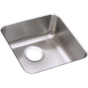 Square stainless steel undermount sink with single bowl and rounded corners, shown from above at an angle.