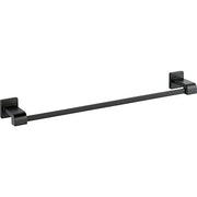 Matte black towel bar with square mounting brackets on each end.