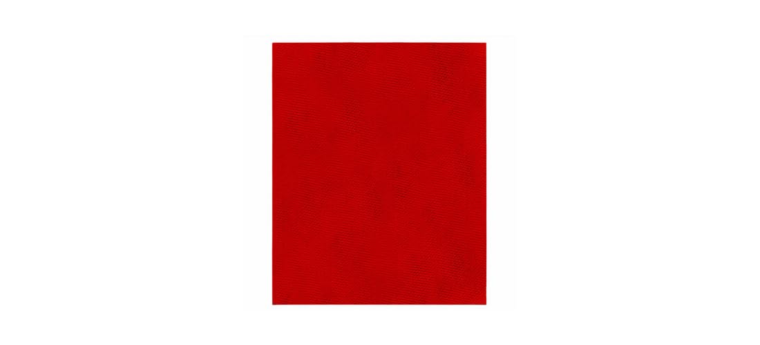 Red rectangular sanding sheet with fine-grit surface, 9 by 11 inches.