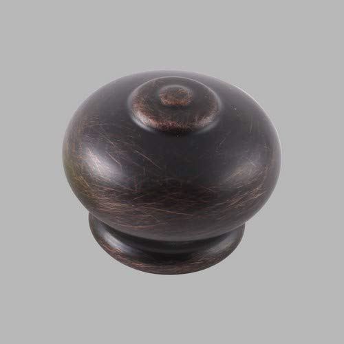 Rounded dome-shaped finial in dark bronze with textured patina finish and central knob detail.