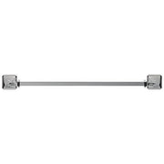 Chrome towel bar with squared mounting brackets on each end, 24 inches wide.