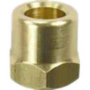 Brass cylindrical adapter with threaded interior and hexagonal base fitting.
