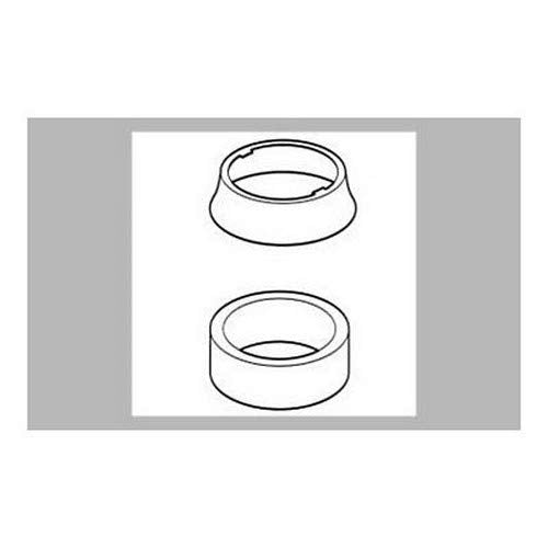 Two stainless steel escutcheons with gaskets shown in line drawing format.
