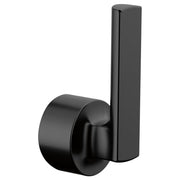 Matte black lever handle kit with cylindrical base and tall rectangular lever for pull-down faucet.