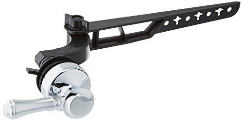 Black and chrome traditional tank lever with extended handle for toilet tank fill valve.