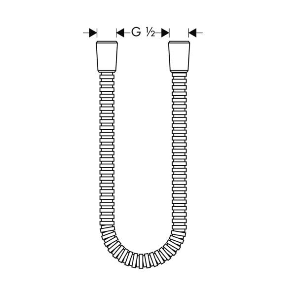 Hansgrohe 28116000 Metal Handshower Hose, 63" in Chrome