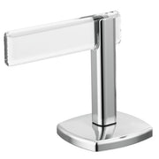 Chrome lavatory faucet lever handle with white acrylic insert and square base mounting.