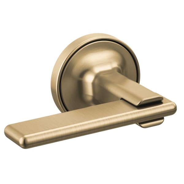 Champagne bronze wall-mount tub filler handle with lever design and circular escutcheon plate.