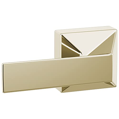 Brushed champagne bronze tank lever with rectangular handle and geometric mounting plate.