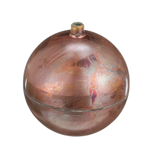 Copper float ball with 1/4-20 female thread connection and metal top fitting.