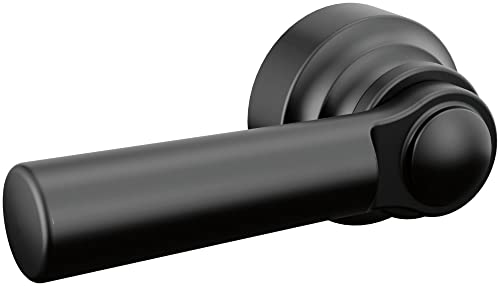Black Delta Saylor tank lever with cylindrical handle and decorative circular rosette backing.
