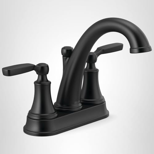 Delta Woodhurst Two Handle Centerset Bathroom Faucet with Metal Drain & Pop Up