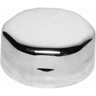Chrome locking stop cap with curved top and horizontal slot detail on cylindrical body.
