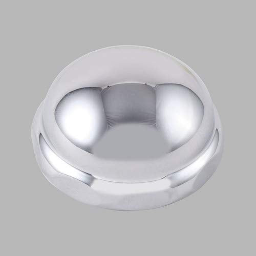 Chrome spout cap with dual rounded lobes and central band for Delta kitchen faucet.