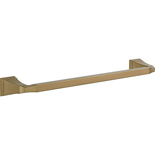 Champagne bronze towel bar with angular wall-mounted brackets on each end.