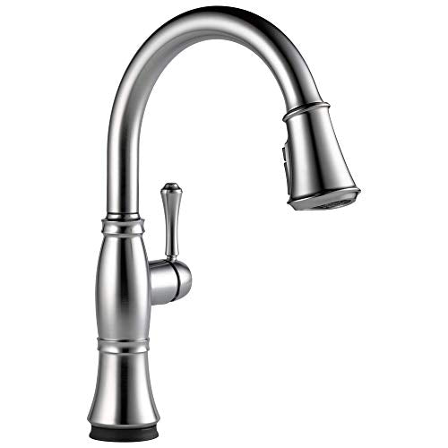 Delta Cassidy Single Handle Pull-Down Kitchen Faucet with Touch2O & ShieldSpray Technologies in Lumicoat Arctic Stainless Finish - 9197T-AR-PR-DST