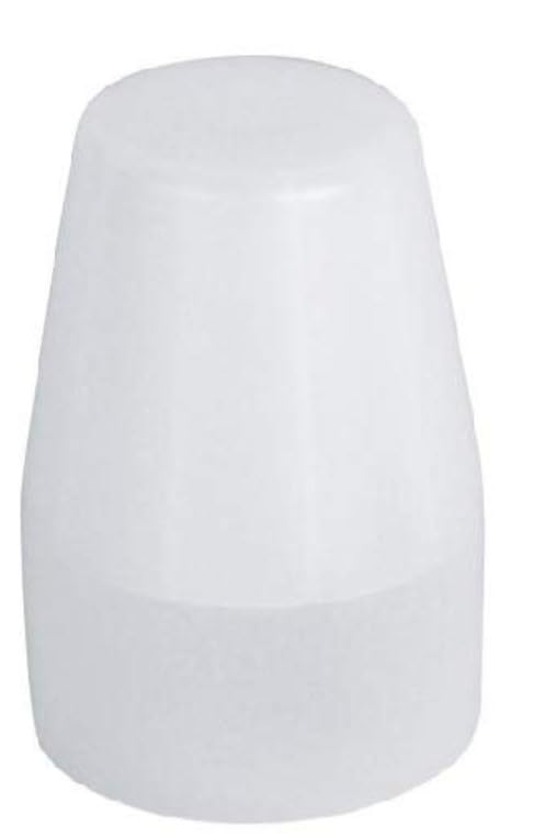 White cylindrical seal kit component with tapered top and flat base.