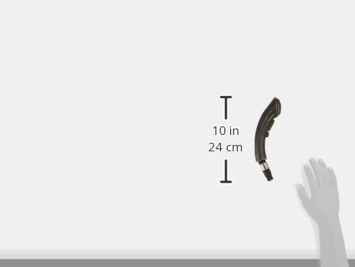 Curved pull-out wand assembly in dark bronze finish with 10-inch (24 cm) measurement indicator.