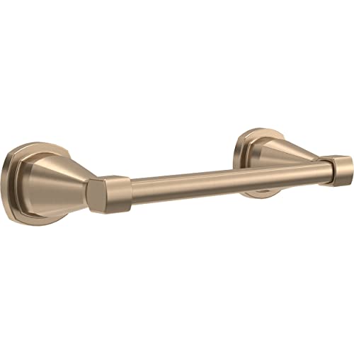 Brushed bronze mini towel bar with square wall mounts and cylindrical rod, approximately 8 inches long.