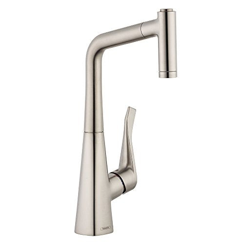 Closeout Open Box Hansgrohe 04508800 Metris HighArc Prep Kitchen Faucet Steel Optik