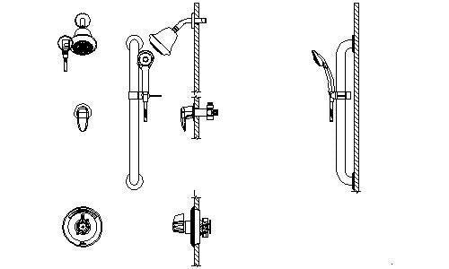 Commercial T13H T13H333 Universal Dual Shower Trim, Diverter, Hand Shower, and Grab Bar - Single Handle Blade: Chrome