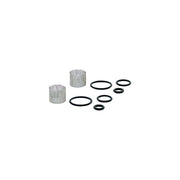 Chrome seal kit containing two mesh strainers and six black rubber O-rings in various sizes.