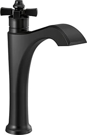 Delta Dorval Single Handle Mid-Height Vessel Bathroom Faucet with Cross Handle