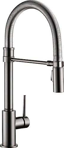 Chrome pull-down kitchen faucet with high arc spout and single handle control.