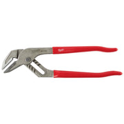 Milwaukee smooth jaw locking pliers with red handles and metal jaws, 10 inches long.