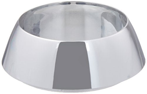 Clear plastic dome cap with white and gray striped band around base.