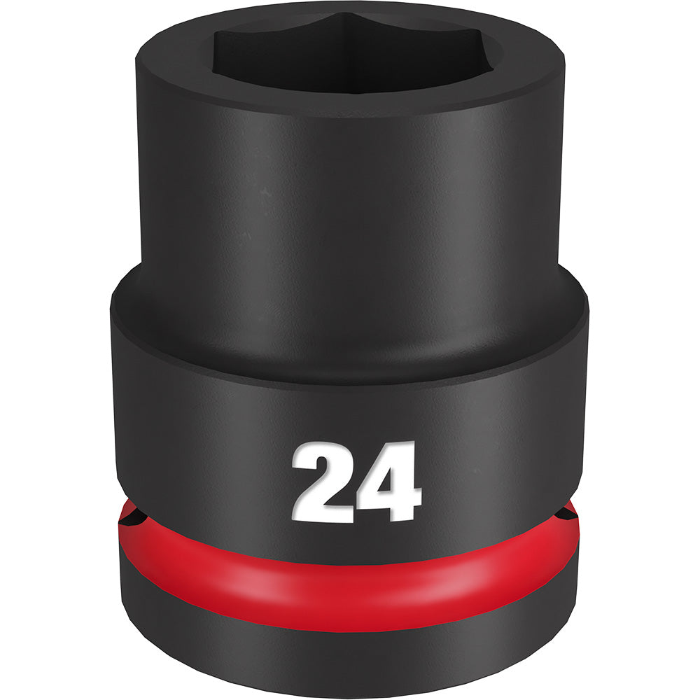 Black 24MM socket with hexagonal opening and red grip band on 3/4" drive body.