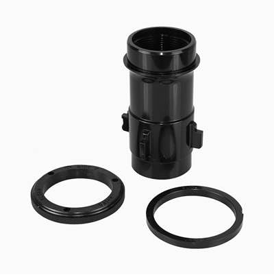 Black cylindrical repair kit component with threaded top and two rubber sealing rings.