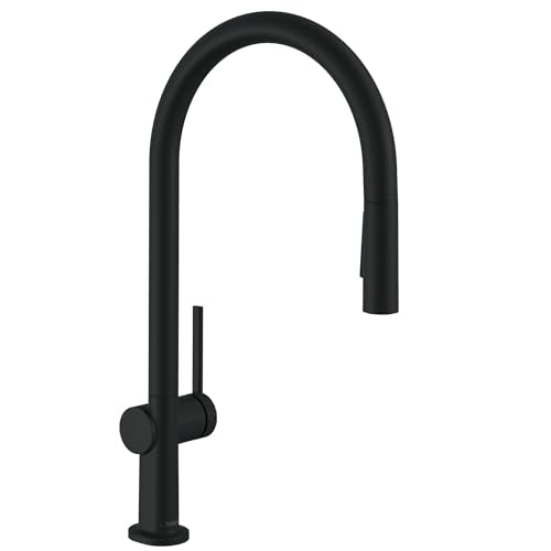 Hansgrohe 72857671 Talis N High Arc Kitchen Faucet, O-Style 2-Spray Pull-Down, 1.5 GPM in Matte Black
