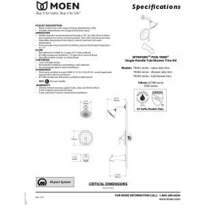 Moen Wynford Posi Temp Shower Trim Kit in Brushed Nickel - T4502BN