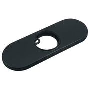 Dark bronze oval escutcheon plate with circular opening and mounting hole.