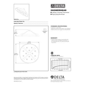Chrome shower flange mounting ring with specifications diagram and installation instructions.