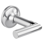 Polished chrome wall-mounted lavatory lever handle with cylindrical design and circular mounting plate.
