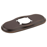 Rectangular Venetian bronze escutcheon with oval center opening and mounting tabs, showing worn bronze finish.