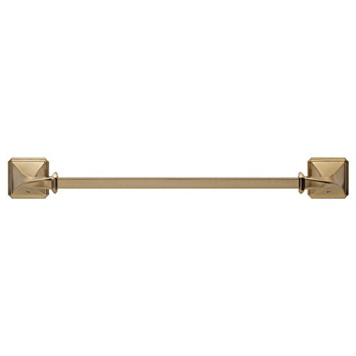 Champagne bronze towel bar with square mounting brackets on each end.